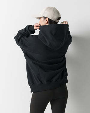 CRONOS WOMEN HEAVY DOUBLE HOODIE【BLACK】