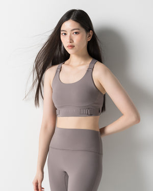 CRONOS WOMEN SHAPE BUCKLE STRAP BRA TOP【GRAY】