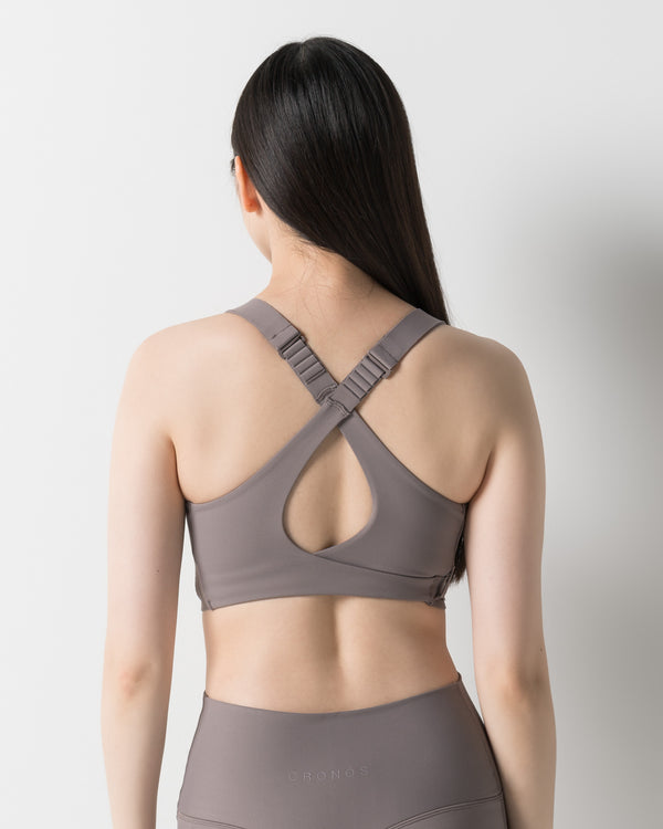 CRONOS WOMEN SHAPE BUCKLE STRAP BRA TOP【GRAY】