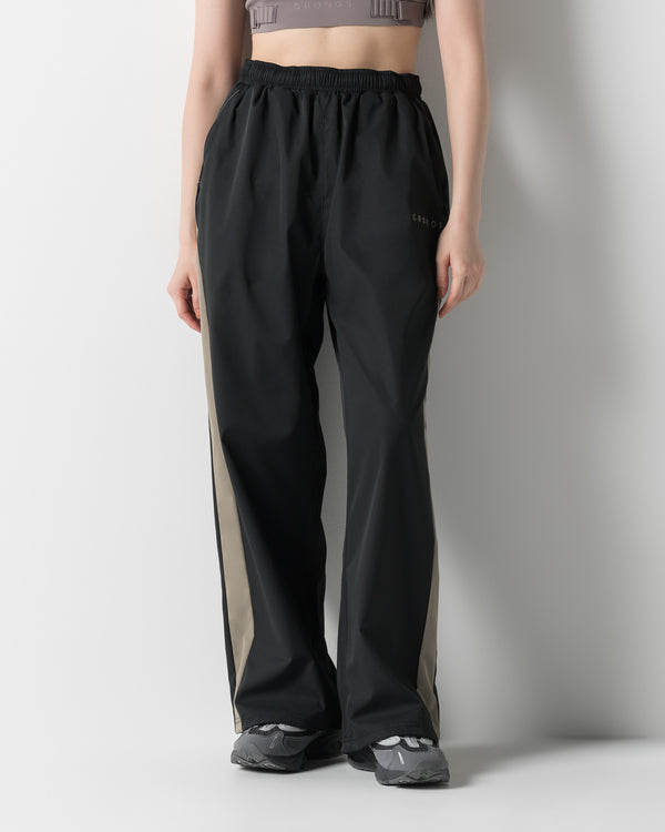 CRONOS WOMEN SIDE LINE DRAWSTRING PANTS【BLACK】