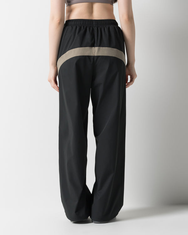 CRONOS WOMEN SIDE LINE DRAWSTRING PANTS【BLACK】