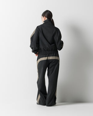 CRONOS WOMEN SIDE LINE DRAWSTRING PANTS【BLACK】