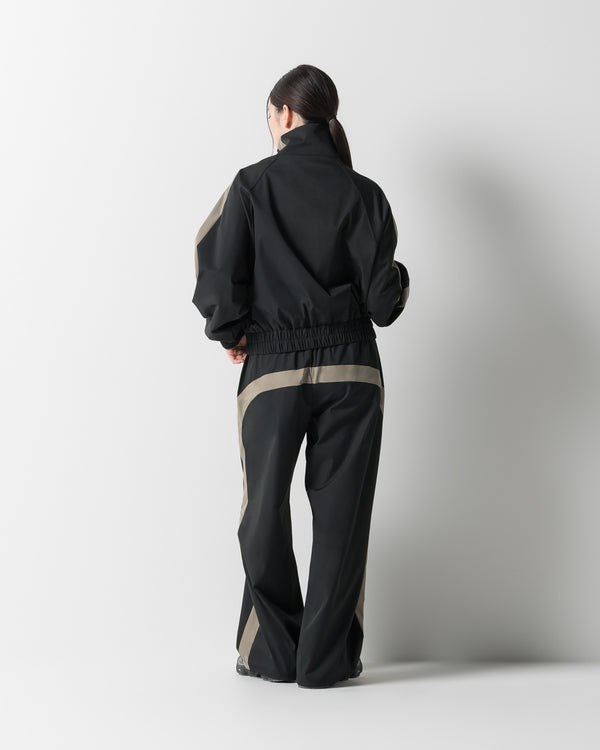 CRONOS WOMEN SIDE LINE DRAWSTRING PANTS【BLACK】