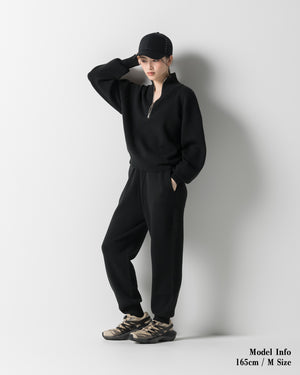 CRONOS WOMEN WARM SWEAT PANTS【BLACK】