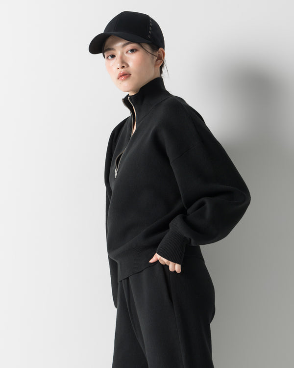 CRONOS WOMEN'S WARM HALF ZIP SWEAT【BLACK】
