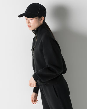 CRONOS WOMEN'S WARM HALF ZIP SWEAT【BLACK】