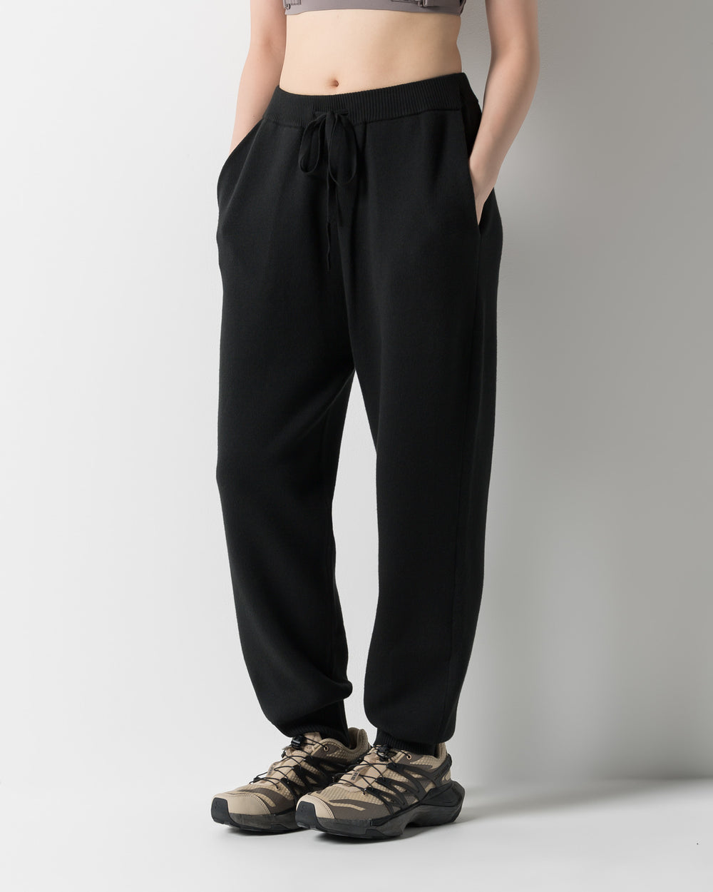 CRONOS WOMEN WARM SWEAT PANTS【BLACK】
