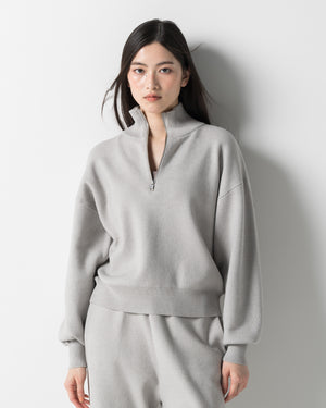 CRONOS WOMEN WARM HALF ZIP SWEAT【GRAY】