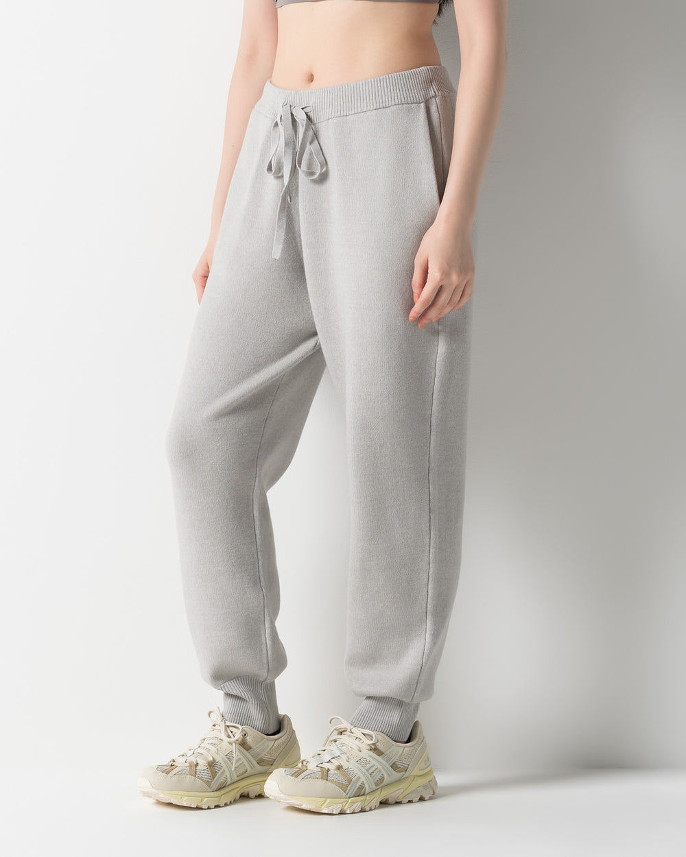CRONOS WOMEN WARM SWEAT PANTS【GRAY】