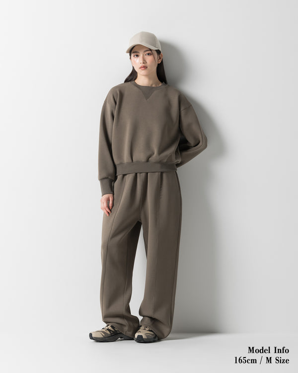 CRONOS WOMEN LIGHTWEIGHT CREW SWEAT【KHAKI】