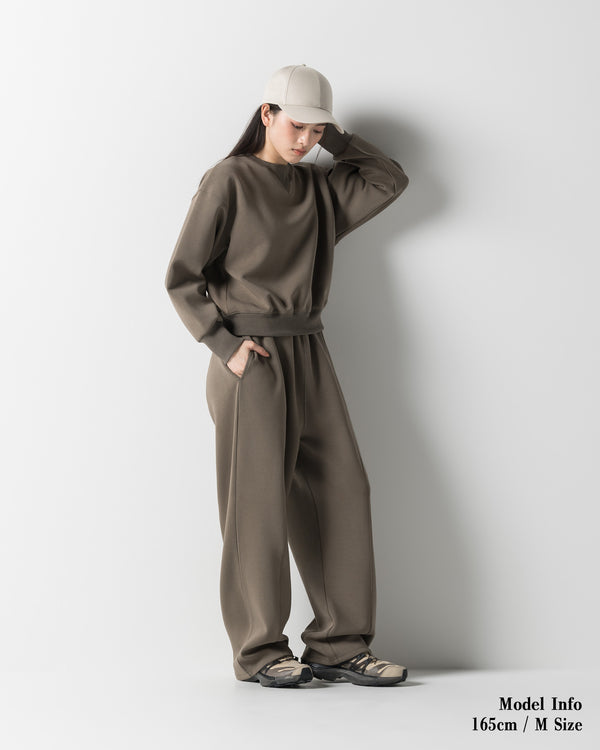CRONOS WOMEN LIGHTWEIGHT CREW SWEAT【KHAKI】