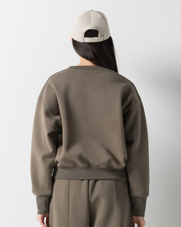 CRONOS WOMEN LIGHTWEIGHT CREW SWEAT【KHAKI】