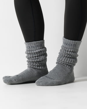 CRONOS WOMEN LOOSE PILE SOCKS【GRAY】