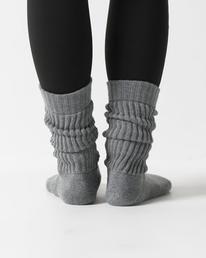 CRONOS WOMEN LOOSE PILE SOCKS【GRAY】