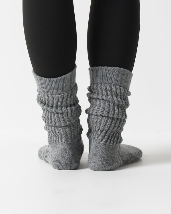CRONOS WOMEN LOOSE PILE SOCKS【GRAY】