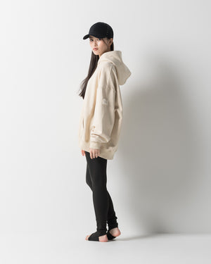 CRONOS WOMEN HEAVY DOUBLE HOODIE【CREAM】