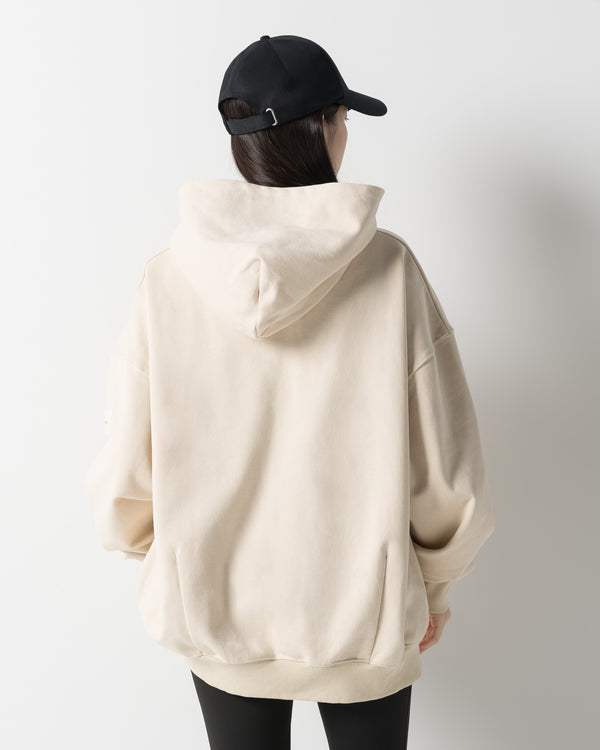 CRONOS WOMEN HEAVY DOUBLE HOODIE【CREAM】