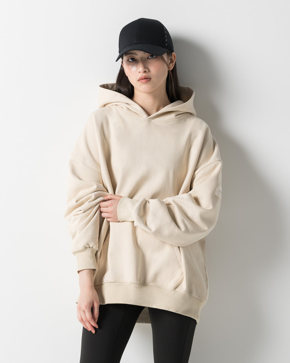 CRONOS WOMEN HEAVY DOUBLE HOODIE【CREAM】