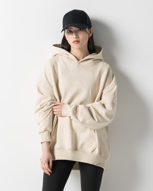 CRONOS WOMEN HEAVY DOUBLE HOODIE【CREAM】