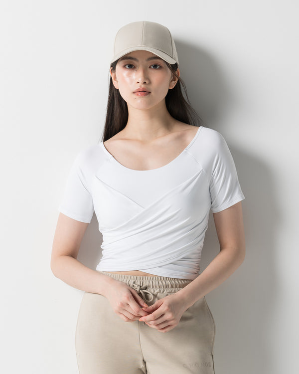CRONOS WOMEN GATHER T-SHIRT【WHITE】
