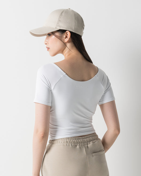 CRONOS WOMEN GATHER T-SHIRT【WHITE】