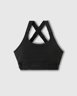 CRONOS WOMEN SHAPE BUCKLE STRAP BRA TOP【BLACK】