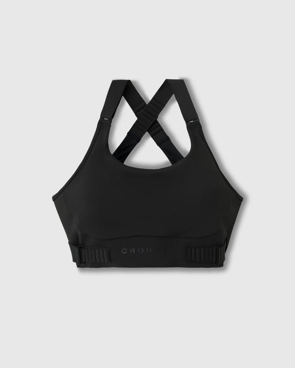 CRONOS WOMEN SHAPE BUCKLE STRAP BRA TOP【BLACK】