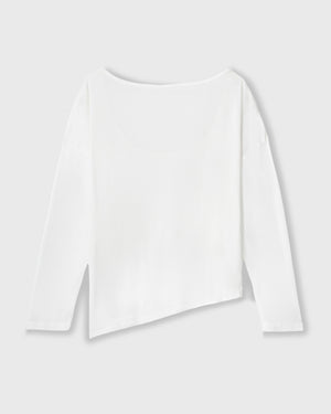 CRONOS WOMEN DRAPE FLARE LONG SLEEVE【WHITE】
