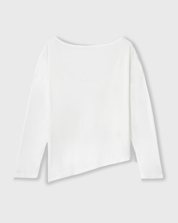 CRONOS WOMEN DRAPE FLARE LONG SLEEVE【WHITE】