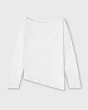 CRONOS WOMEN DRAPE FLARE LONG SLEEVE【WHITE】
