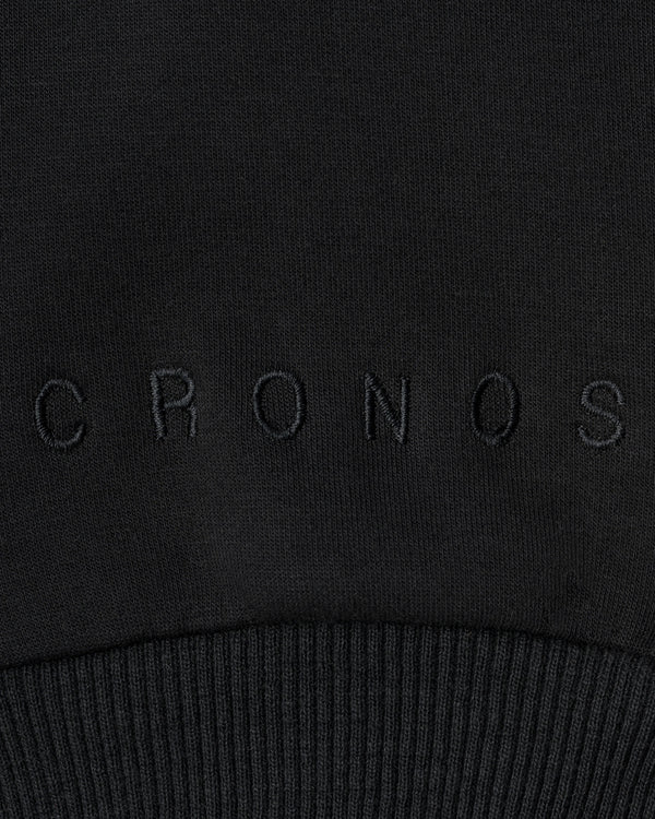 CRONOS WOMEN LIGHTWEIGHT CREW SWEAT【BLACK】