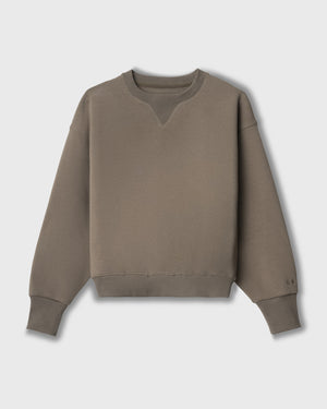 CRONOS WOMEN LIGHTWEIGHT CREW SWEAT【KHAKI】