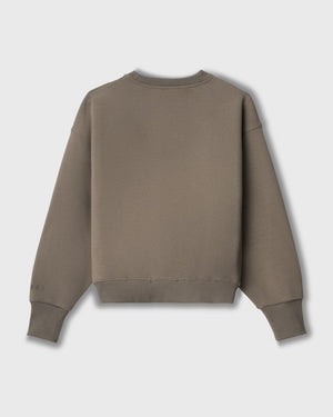 CRONOS WOMEN LIGHTWEIGHT CREW SWEAT【KHAKI】