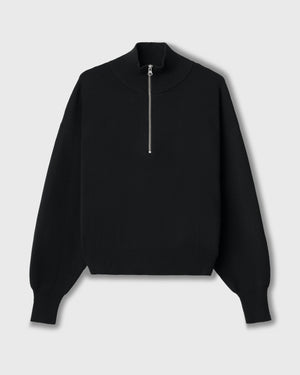 CRONOS WOMEN'S WARM HALF ZIP SWEAT【BLACK】