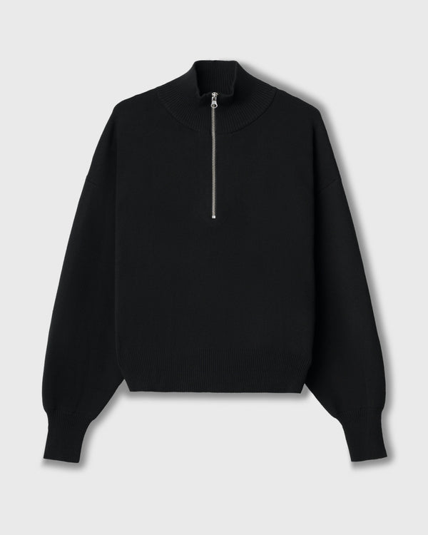 CRONOS WOMEN'S WARM HALF ZIP SWEAT【BLACK】