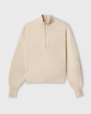 CRONOS WOMEN WARM HALF ZIP SWEAT【BEIGE】
