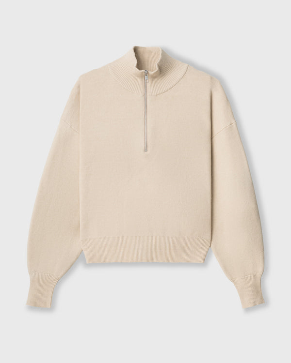 CRONOS WOMEN WARM HALF ZIP SWEAT【BEIGE】