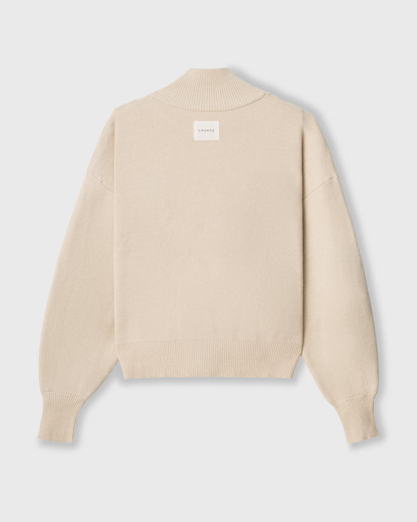 CRONOS WOMEN WARM HALF ZIP SWEAT【BEIGE】