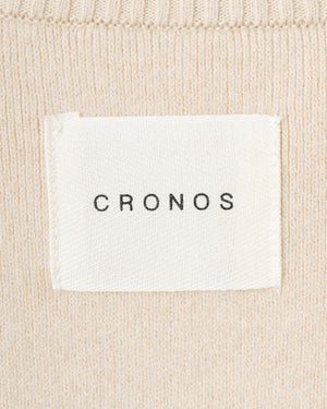 CRONOS WOMEN WARM HALF ZIP SWEAT【BEIGE】