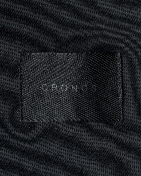 CRONOS WOMEN HEAVY DOUBLE HOODIE【BLACK】
