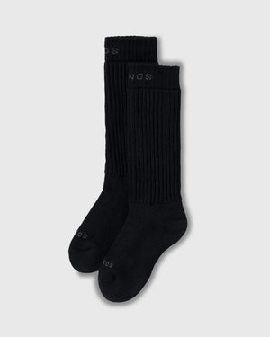 CRONOS WOMEN LOOSE PILE SOCKS【BLACK】