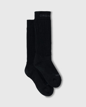 CRONOS WOMEN LOOSE PILE SOCKS【BLACK】