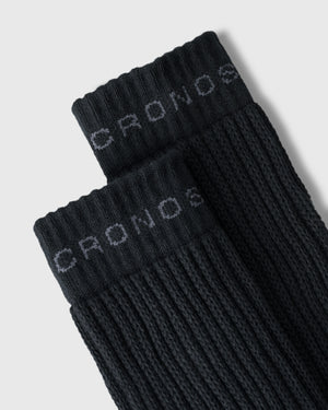 CRONOS WOMEN LOOSE PILE SOCKS【BLACK】