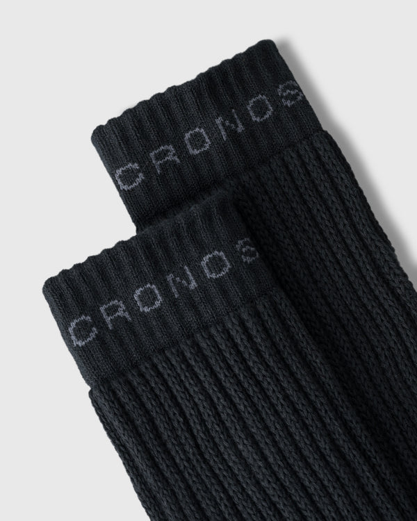 CRONOS WOMEN LOOSE PILE SOCKS【BLACK】