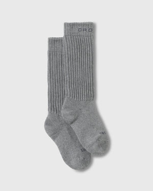 CRONOS WOMEN LOOSE PILE SOCKS【GRAY】