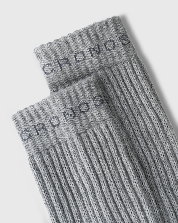 CRONOS WOMEN LOOSE PILE SOCKS【GRAY】