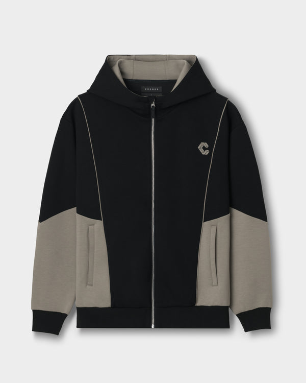 CRONOS ANGLE ZIP BLOUSON【BLACK×TAUPE】