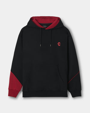 CRONOS SEGMENT HOODIE【BLACK×RED】