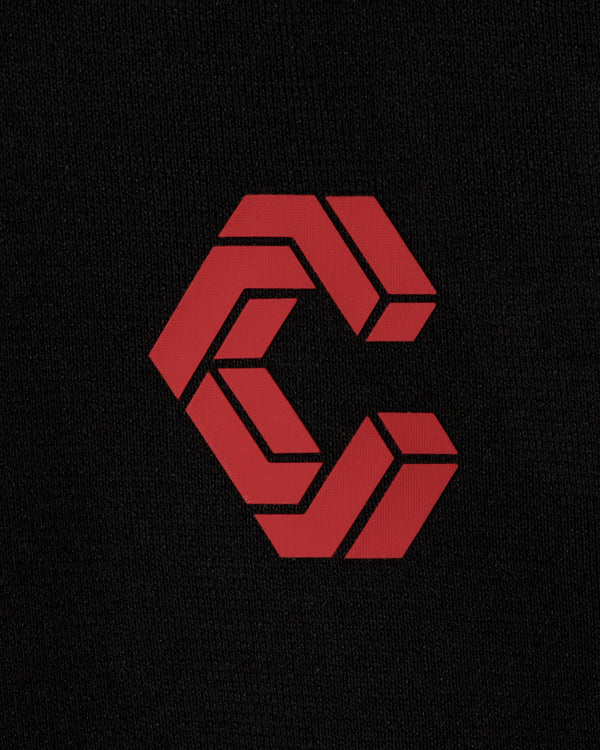 CRONOS SEGMENT HOODIE【BLACK×RED】