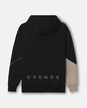 CRONOS SEGMENT HOODIE【BLACK×GREIGE】